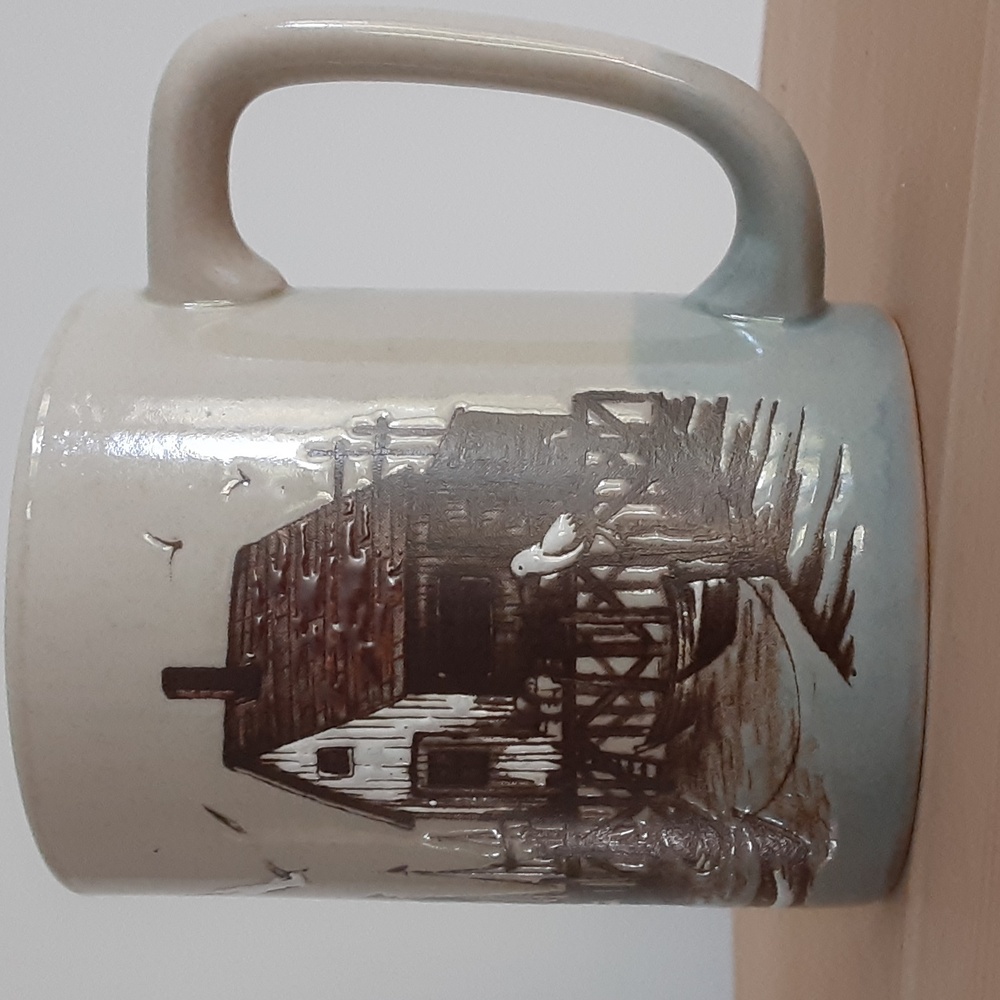 Otagiri Boathouse Seagulls Boats Sailboats Embossed Mug Cup 8 oz